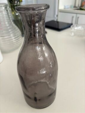 Smoky Gray Decorative Glass Vase - Elegant Home Accent